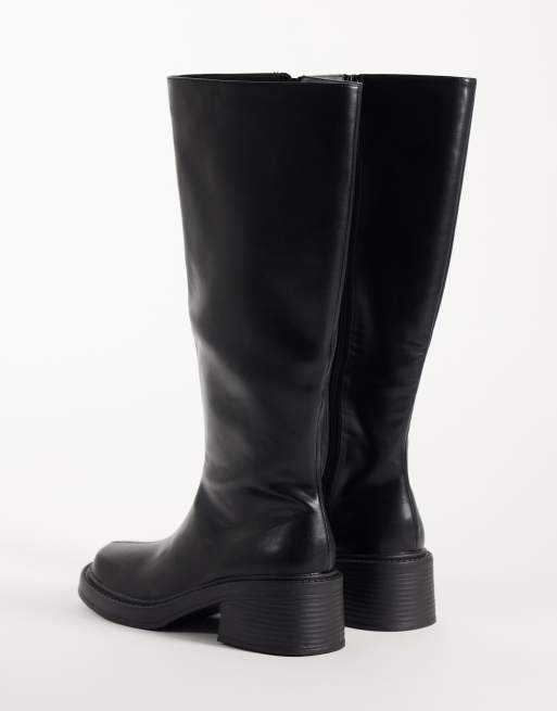 RAID Wide Fit Coretta square toe knee boots in black , 4 of 4