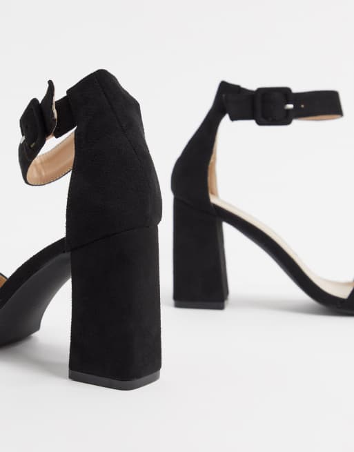 RAID Wide Fit - Dakota - Sandalen met blokhak en vierkante neus in zwart, 2 van 4