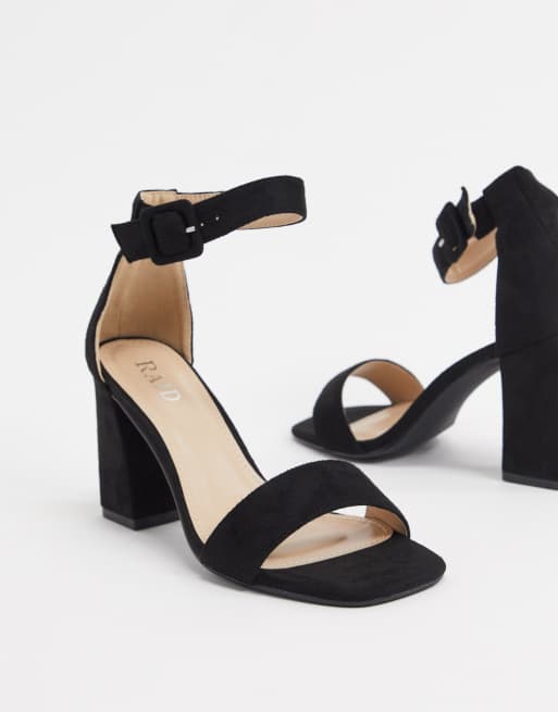 RAID Wide Fit - Dakota - Sandalen met blokhak en vierkante neus in zwart, 3 van 4