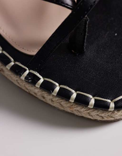 RAID Wide Fit Danita espadrille flat sandals in black, 4 of 4