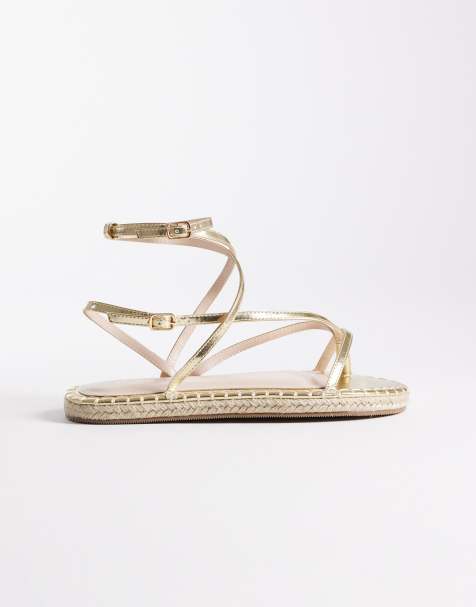 RAID Wide Fit – Danita – Guldfärgade, platta espadriller med bred passform - view 1