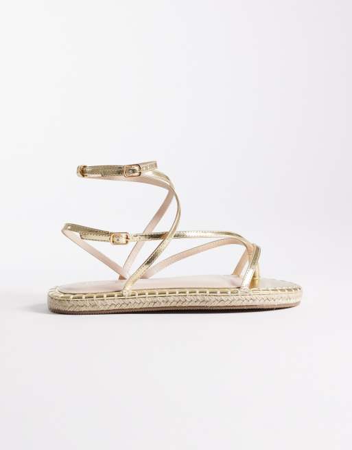 RAID Wide Fit - Danita - Sandali bassi stile espadrilles color oro