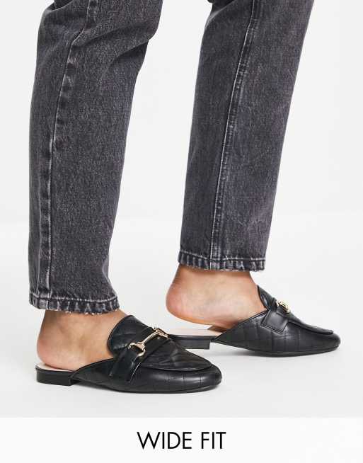 RAID Wide Fit – Dency – Svarta kviltade mules