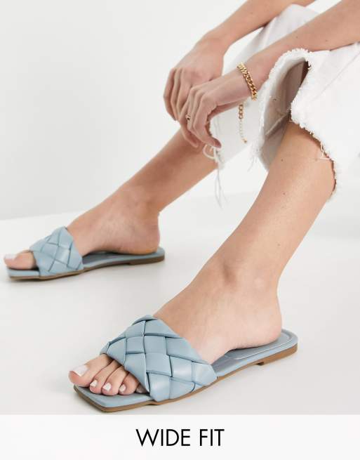 Light blue sandals store flat