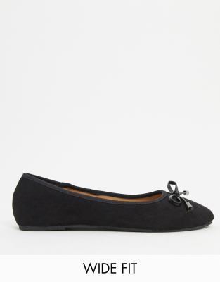 black suede ballet flats