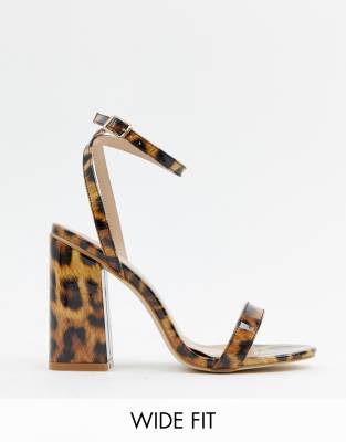 wide fit leopard print sandals