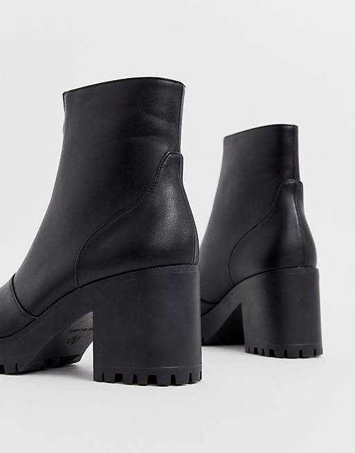 Women RAID Wide Fit Exclusive Janella chunky boots in black 