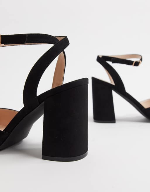 RAID Wide Fit Exclusive Neima block heeled shoes in black, 3 of 4