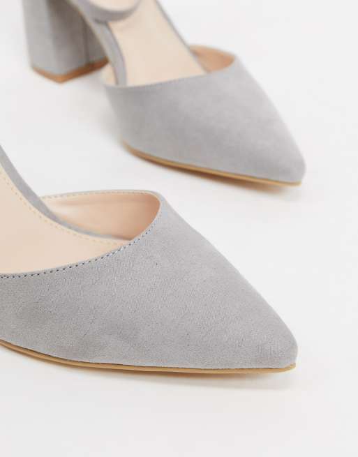 Grey wide fit deals block heels