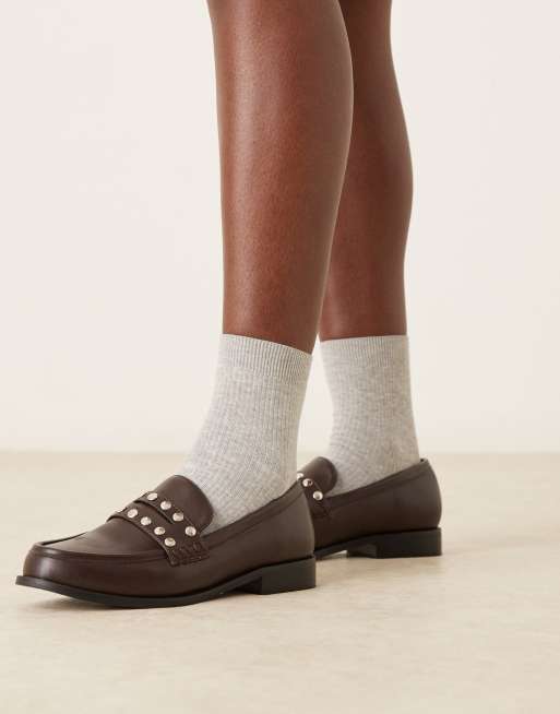 RAID Wide Fit - Ferney - Brune loafers med nitter , 4 af 4
