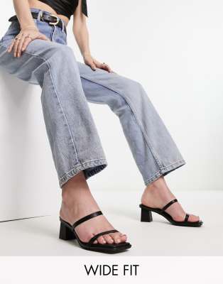 Raid Wide Fit RAID Wide Fit Frieda strappy mid heeled sandals in black