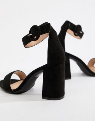 RAID Wide Fit Genna black block heeled 