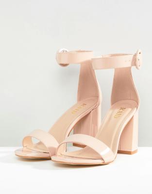 raid wide fit genna patent block heeled sandals