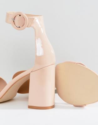 raid wide fit genna patent block heeled sandals