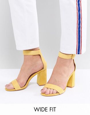 pastel yellow block heels