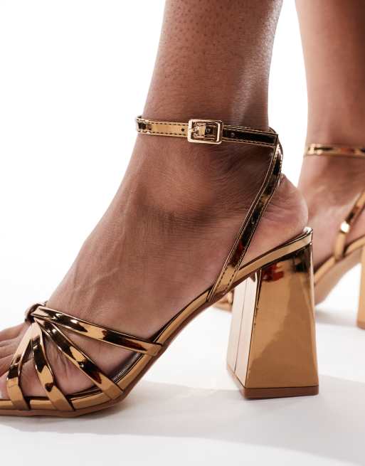 RAID Wide Fit - Iveyy - Sandales à talon carré et lanières - Doré foncé, 2 de 4