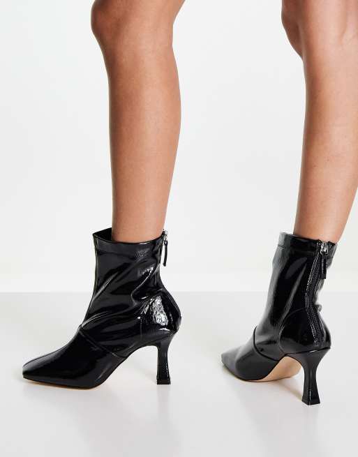 Mid heel ankle sales boots