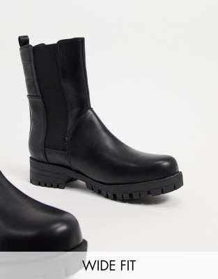 flat leather biker boots