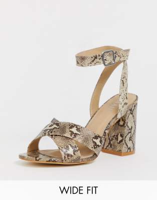 snake block heel sandals