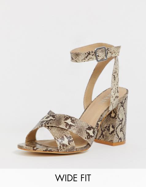 raid wide fit block heel sandals