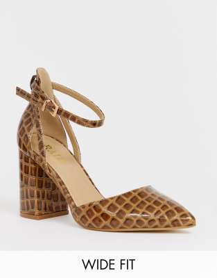 brown croc heels