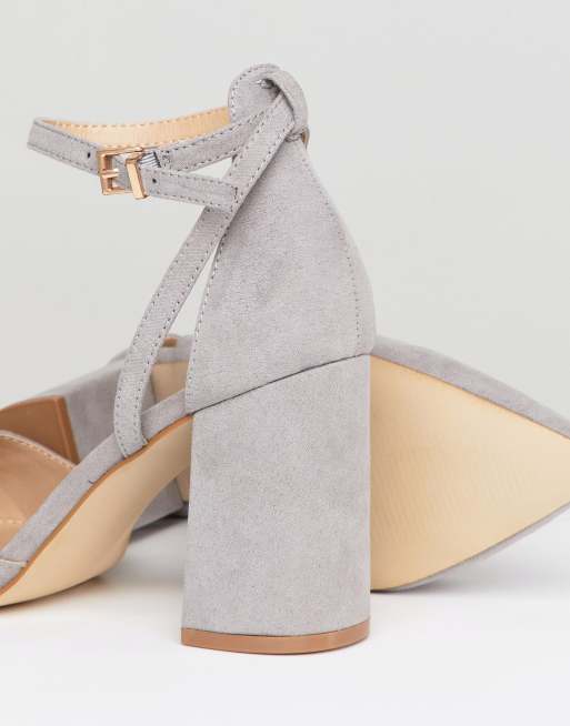 Raid katy grey store block heeled shoes