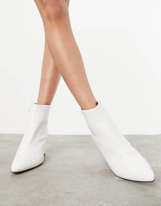 Asos white ankle boots sale