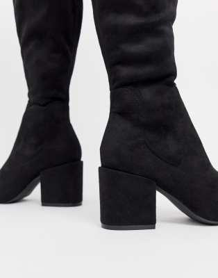 raid kola black round toe over the knee boots