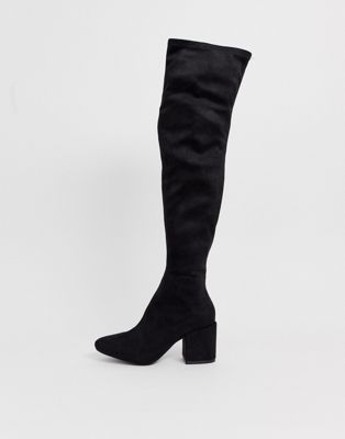 black round toe over the knee boots