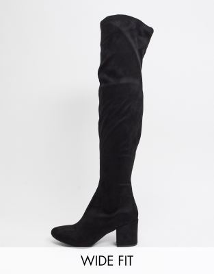 raid kola black round toe over the knee boots