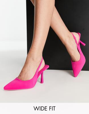 RAID Wide Fit Kylee mid heel shoes in pink