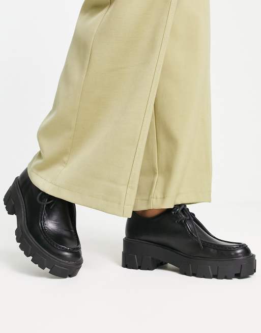 RAID Wide Fit Lelia chunky lace up shoes in black , 2 of 4