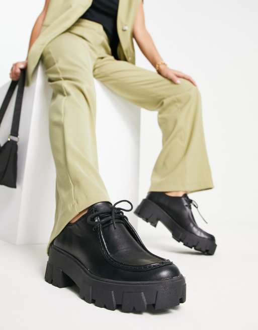 Raid Wide Fit - Lelia - Chunky sorte sko med snørebånd , 4 af 4