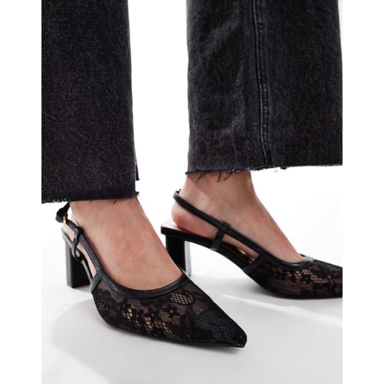 RAID Wide Fit- Leroy Décolleté in pizzo nero a pianta larga con