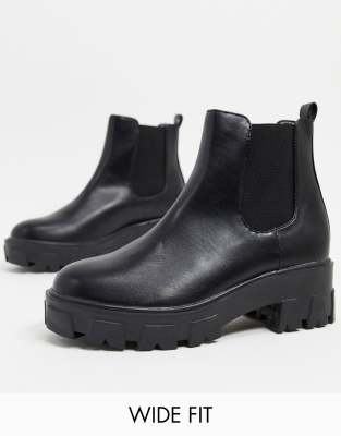 Raid Wide Fit Radar Chunky Chelsea Boots In Black | ModeSens