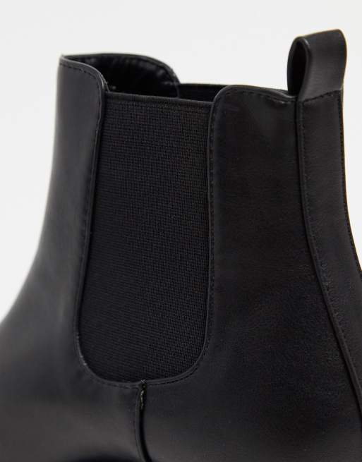 RAID Wide Fit Liza chunky chelsea boots in black ASOS