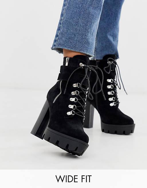 RAID Wide Fit London chunky heeled hiker boots | ASOS