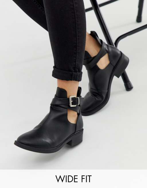 Black cut out clearance boots