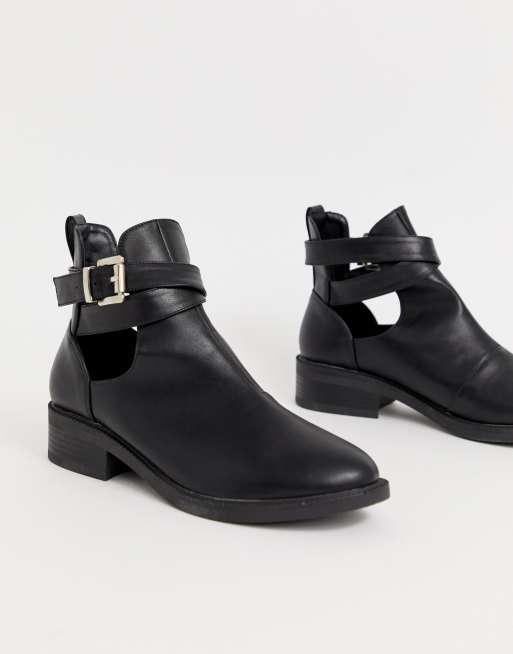 Cut out shop flat ankle boots