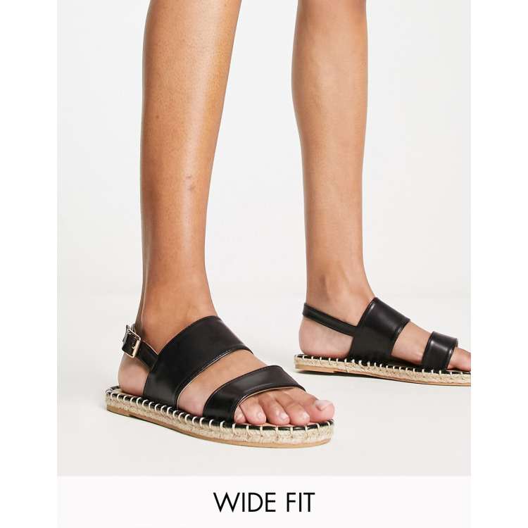 RAID Wide Fit Margot espadrille sandals in black ASOS