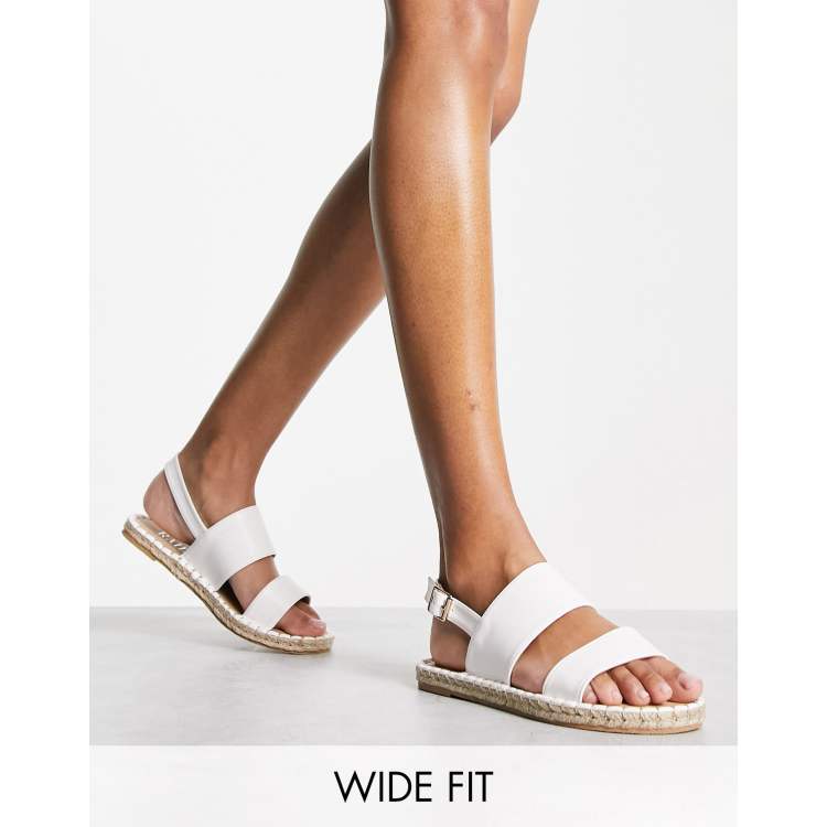 Raid Wide Fit Margot Sandales style espadrilles Blanc ASOS