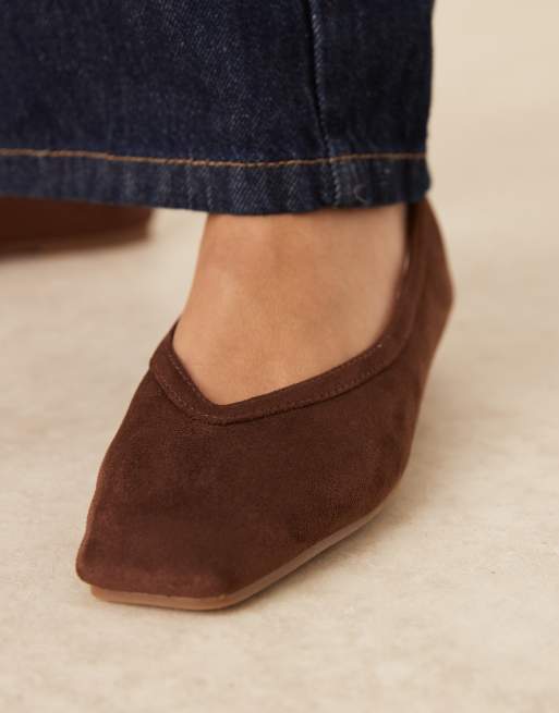 RAID Wide Fit - Maryana - Ballerine a pianta larga in camoscio sintetico marrone, 4 di 4