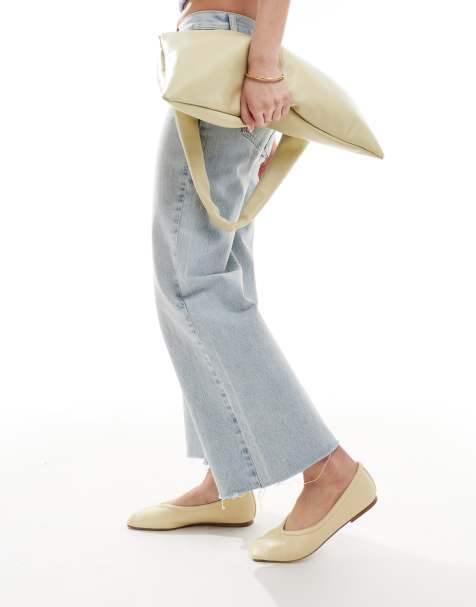 RAID Wide Fit Maryana square toe ballet flats in butter yellow - view 1