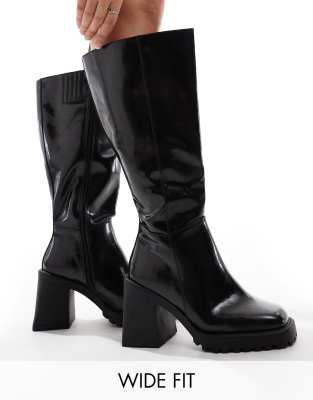 Raid Wide Fit RAID Wide Fit Mayah knee boots in black