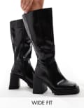 RAID Wide Fit Mayah knee boots in black