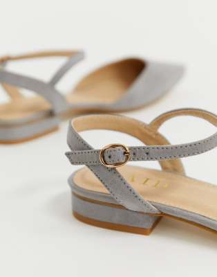 gray ankle strap sandals