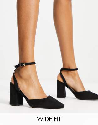 Raid Wide Fit Exclusive Neima Block Heeled Shoes In Black