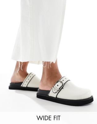 RAID Wide Fit - Nellie - Mules in Creme mit Plateausohle-Weiß