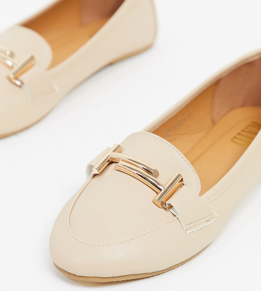 RAID Wide Fit Nidhi loafer with snaffle in beige-Neutral