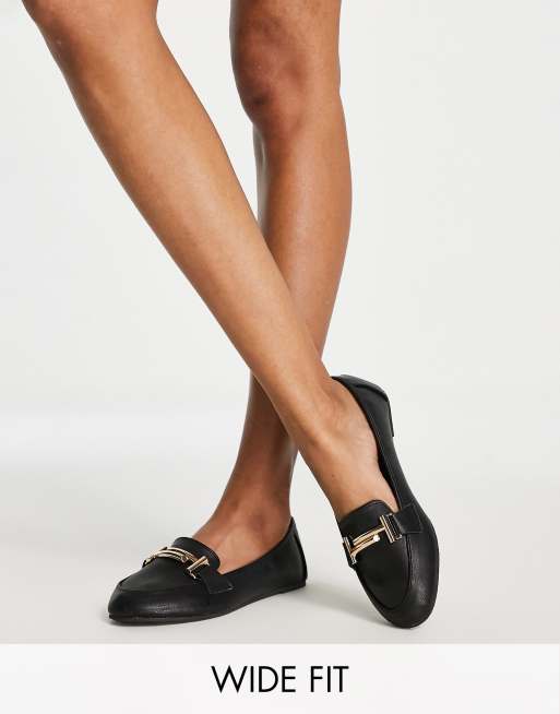 Raid Wide Fit Nidhi Loafer With Snaffle In Black Asos 1585